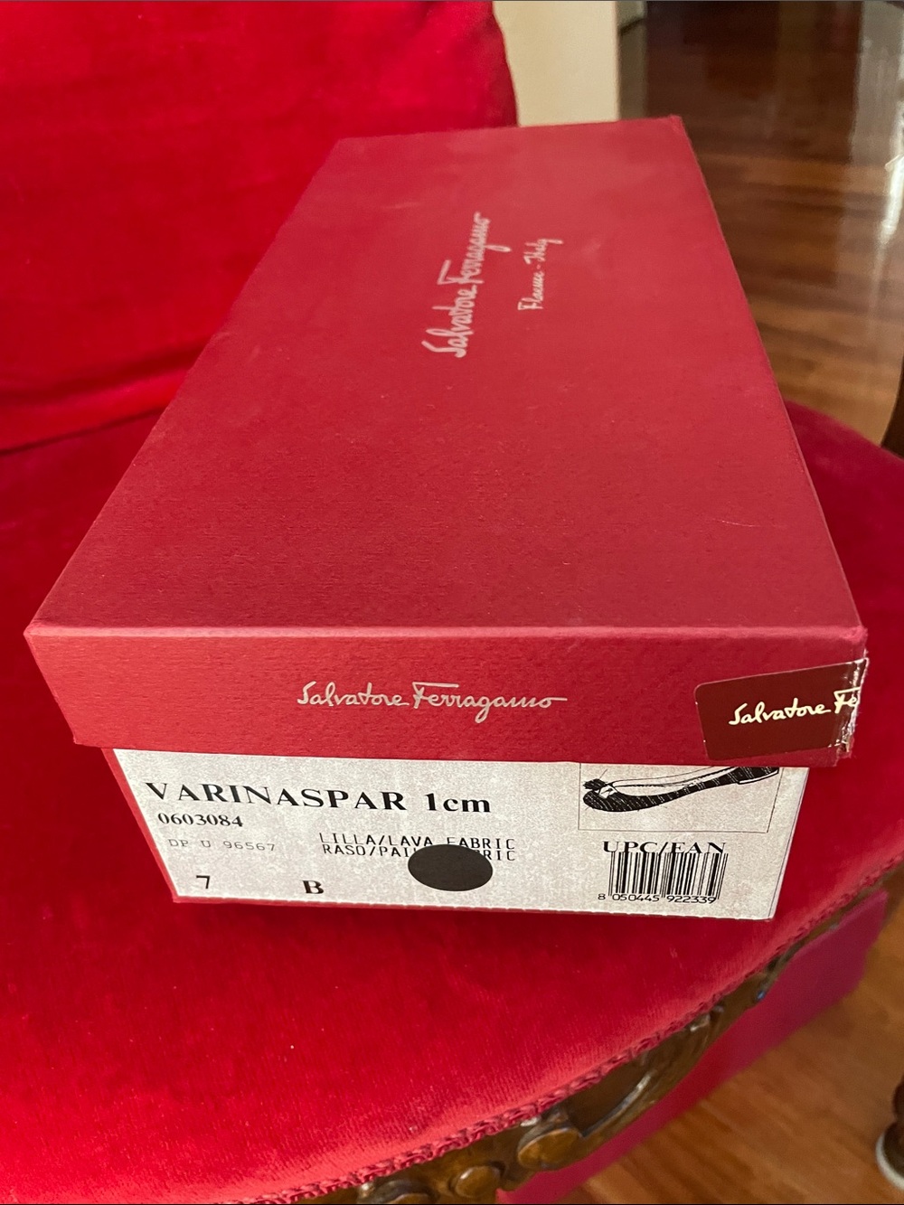 Salvatore Ferragamo shiny Striped lavender , White and Purple Vara Bow Flats - Picture 5 of 5